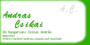 andras csikai business card